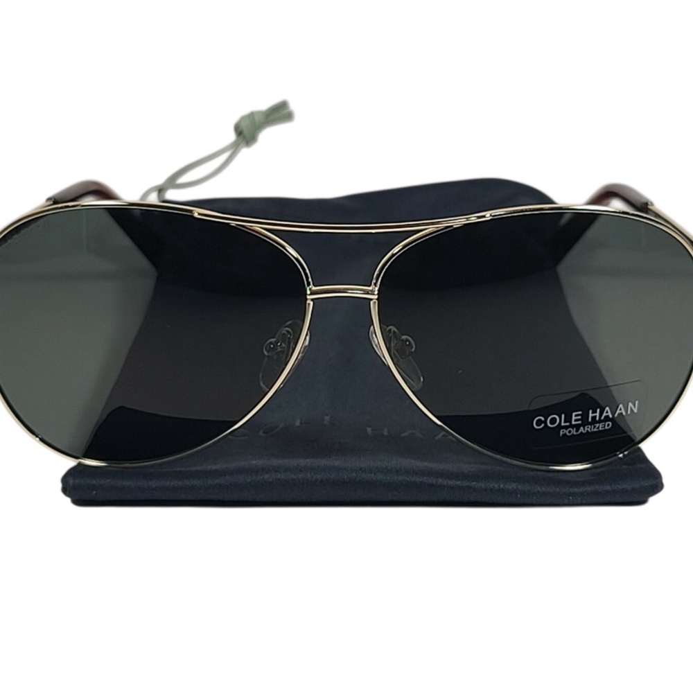 Cole Haan Silver Aviator Sunglasses NWT